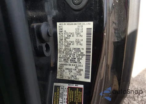 2008 Nissan Frontier Xe from USA, damaged, VIN 1N6BD06T78C445101